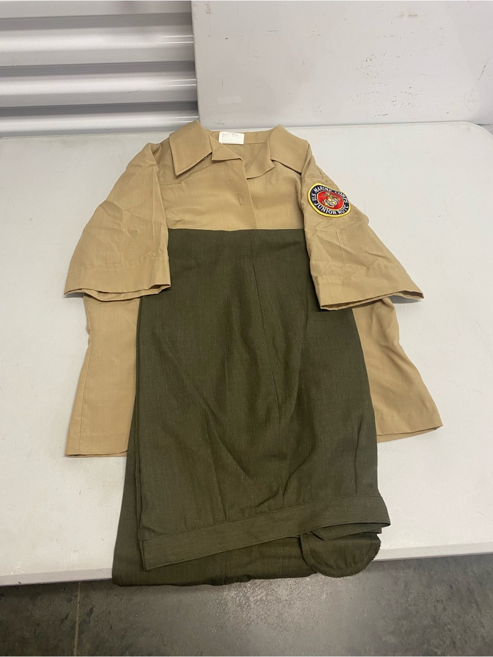 Vintage USMC Women’s 14R Uniform Patched JROTC OD Tan
